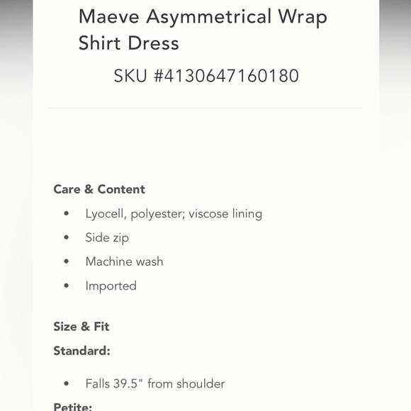 Anthropologie NWT Maeve Asymmetrical Wrap
Shirt Dress Size 6. - Picture 6 of 16